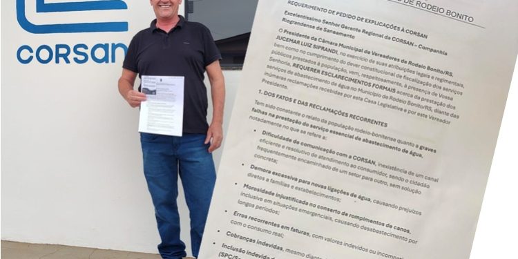 ÁGUA: Câmara de Vereadores entrega requerimento de pedido de explicações à CORSAN